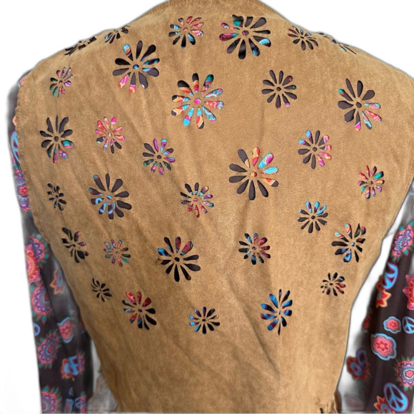 Spirit Halloween Brown Psychedelic Hippie Costume - Women M -Woodstock Halloween - Picture 4 of 6